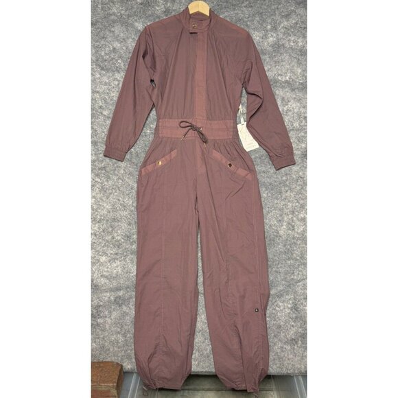 Athleta Pants - Athleta Alicia Keys Jumpsuit Womens 4 Brown Open Back‎ Utility Nylon $209 NEW